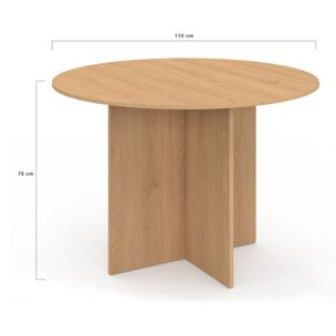 Table à manger ronde Ophélia bois Ø110cm