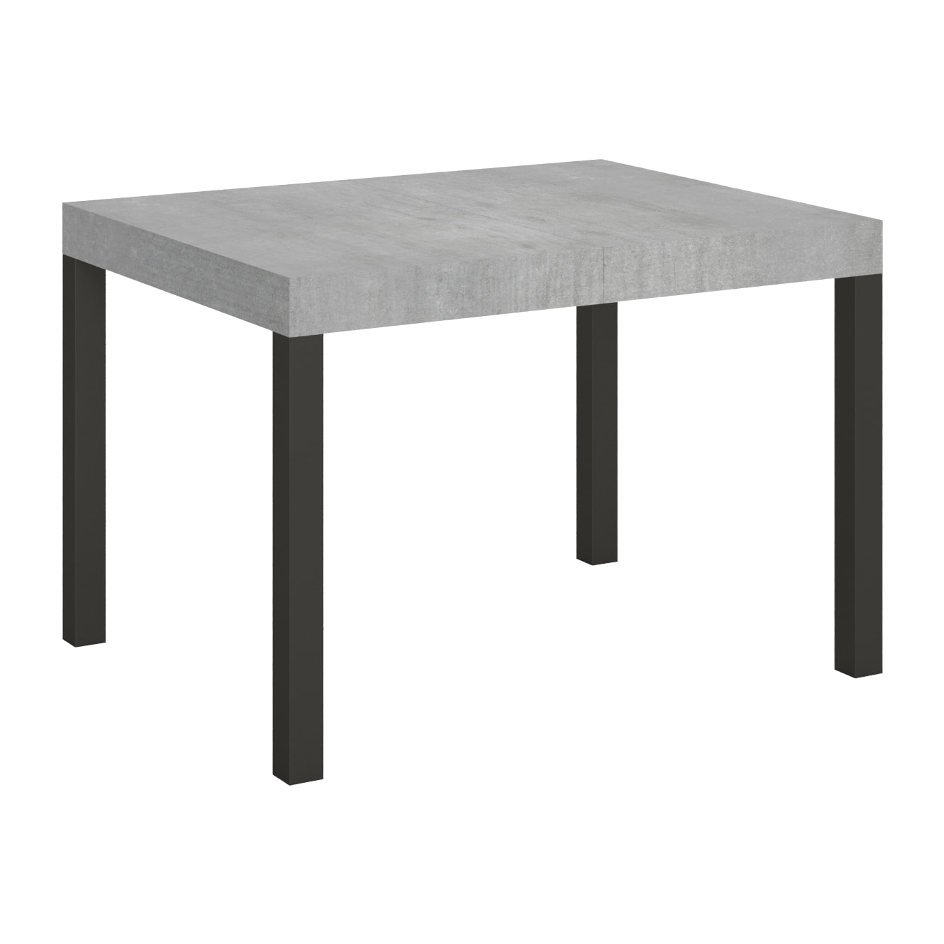 Table extensible 80x120/204 cm Everyday Gris Béton cadre Anthracite