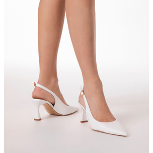 Décolleté bianche tacco 7,5 cm
