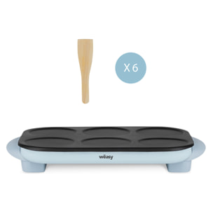 Crepera Eléctrica GOO60 Weasy 6 mini pancakes, antiadherente, 1500W