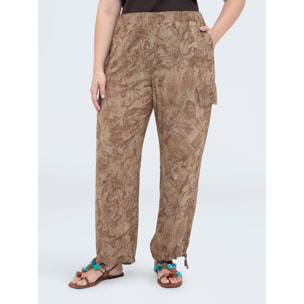 Fiorella Rubino - Pantaloni cargo con stampa - Beige