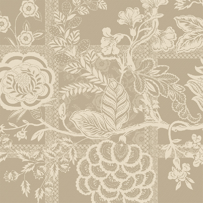 Serviette pur lin motif jacquard beige Scarlett naturel