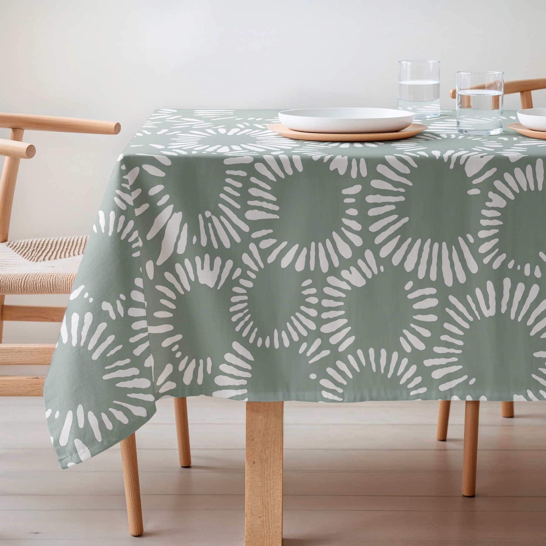 Nappe imprimée anti-tâches CHIARA OLIVE