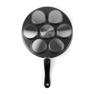Padella 28 cm con 7 scomparti Excelsa – Disco Cook, Alluminio Nero