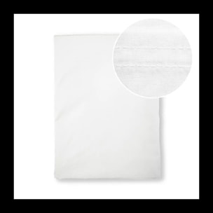 Drap plat percale de coton uni blanc La percale francaise neige