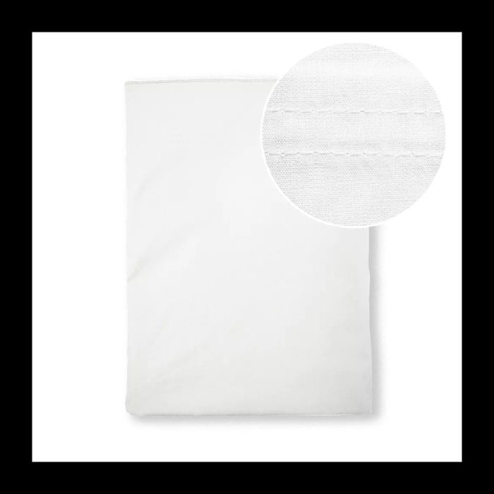 Drap plat percale de coton uni blanc La percale francaise neige