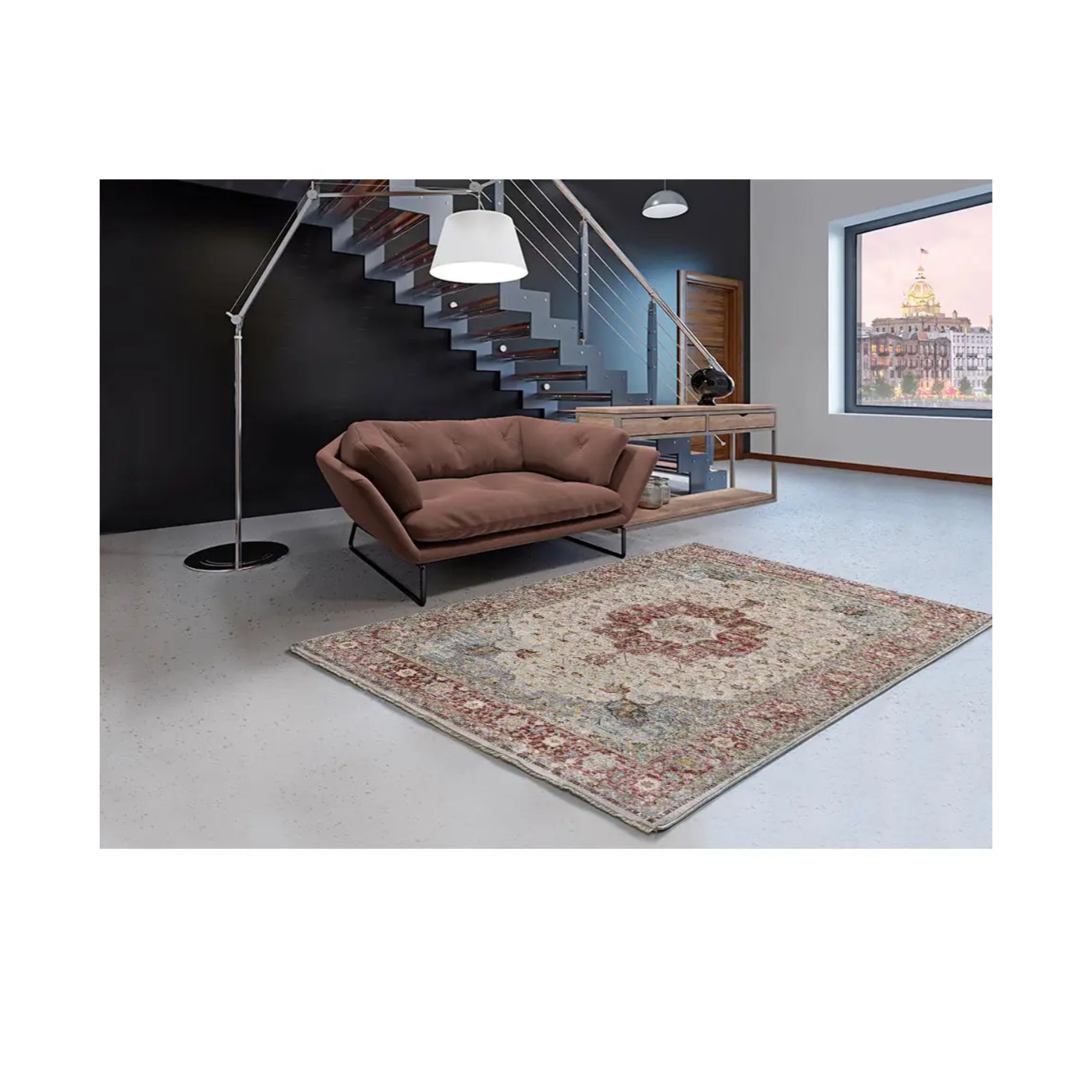 TABRIZ Alfombra vintage de pelo corto caldera, varias medidas disponibles.