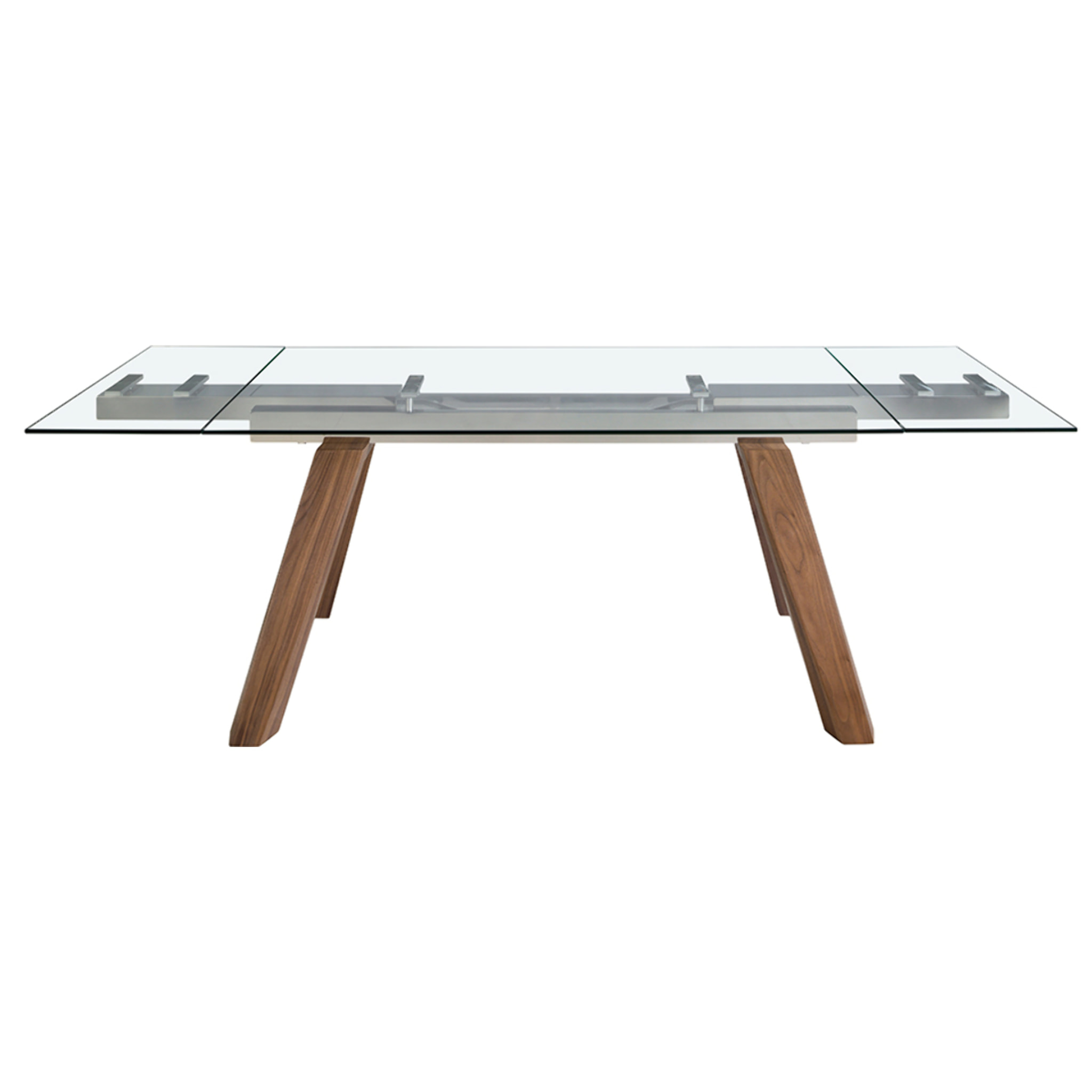 Mesa comedor extensible rectangular con tapa de cristal templado 160x90x76cm