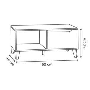 Table basse Luma rectangulaire 48x90cm blanc