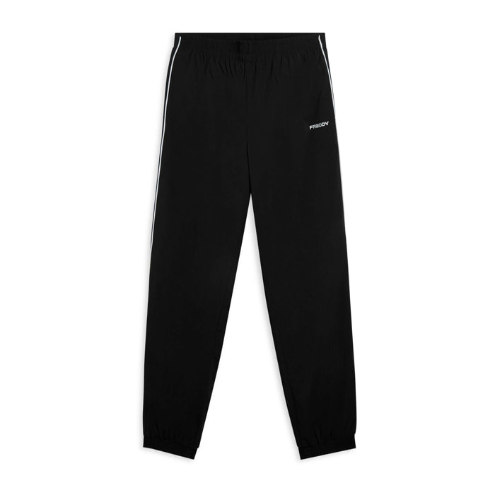 Pantaloni sportivi in nylon stretch con cucitura a contrasto