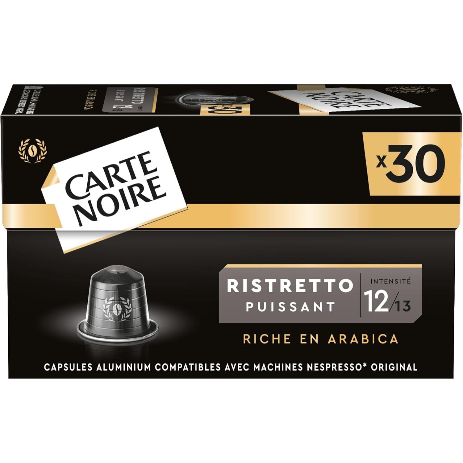 image-Ristretto n°12 x30 - Capsules compatibles Nespresso en aluminium