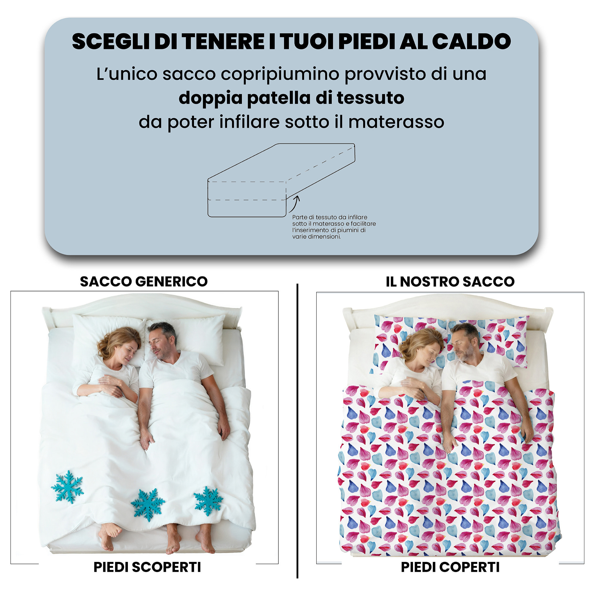 COPRIPIUMINO FANTASY, 100% Microfibra, No Stiro - PETALI