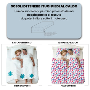 COPRIPIUMINO FANTASY, 100% Microfibra, No Stiro - PETALI