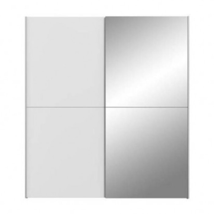 Dressing Armoire 2 portes coulissantes 5 tablettes et 1 miroir - 6 coloris - THAIS
