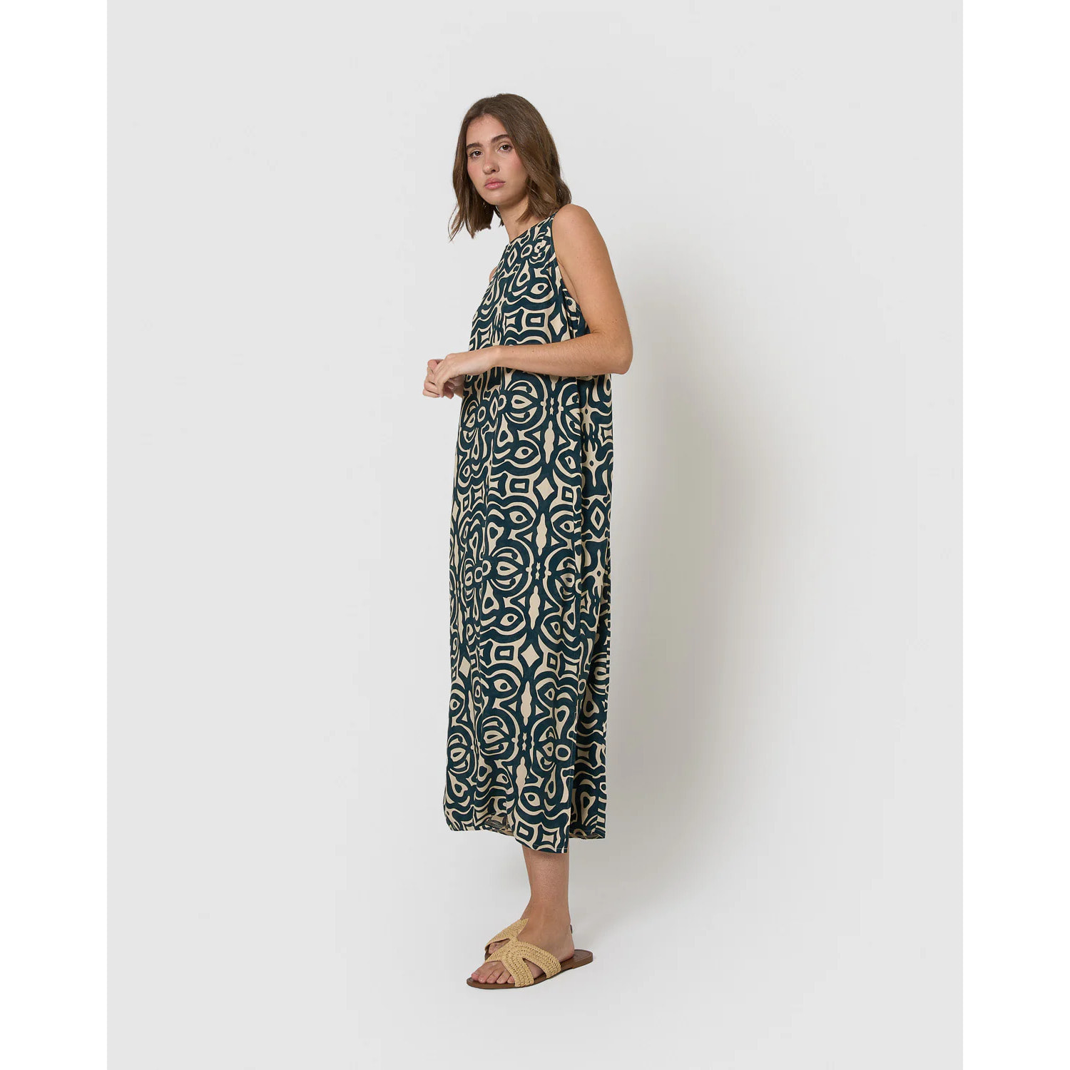 Vestido largo viscosa taissa azul