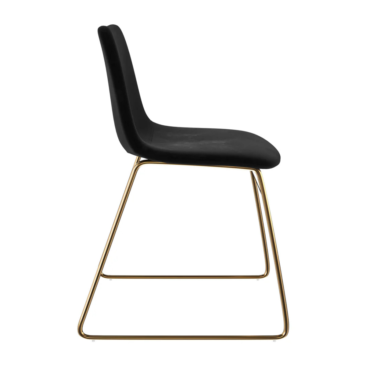 Lot de 2 chaises en velours noir et pieds en métal doré - Gaspard