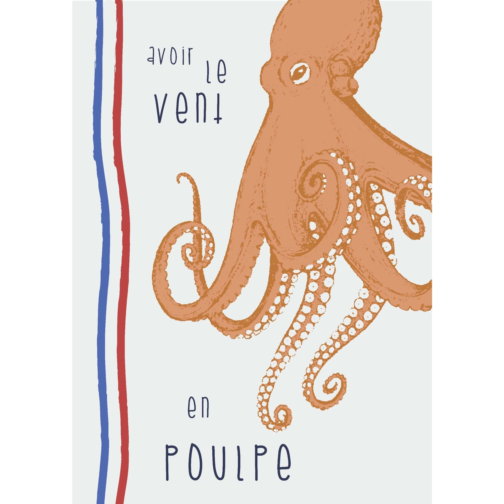 Lot de 3 torchons illustrations marines en coton lavé - Ecru