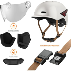 Casque CASR Led Glow crème taille M