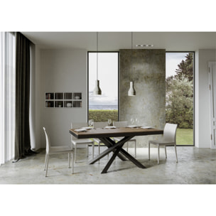 Table extensible 90x160/420 cm Volantis Evolution Noyer cadre Anthracite
