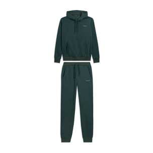 Tuta uomo felpa garzata con cappuccio e tasca a marsupio