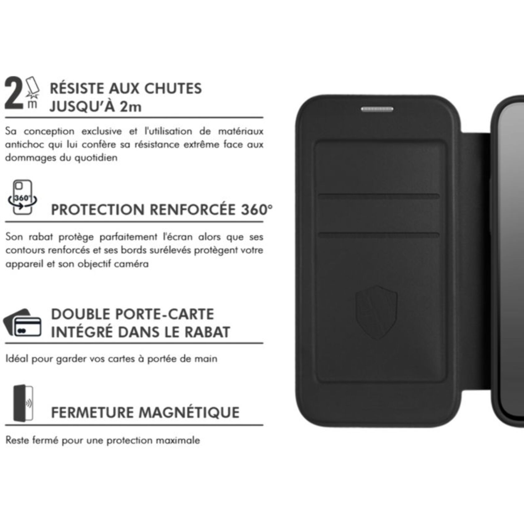 Coque FORCE CASE étui Magnet S26 Noir