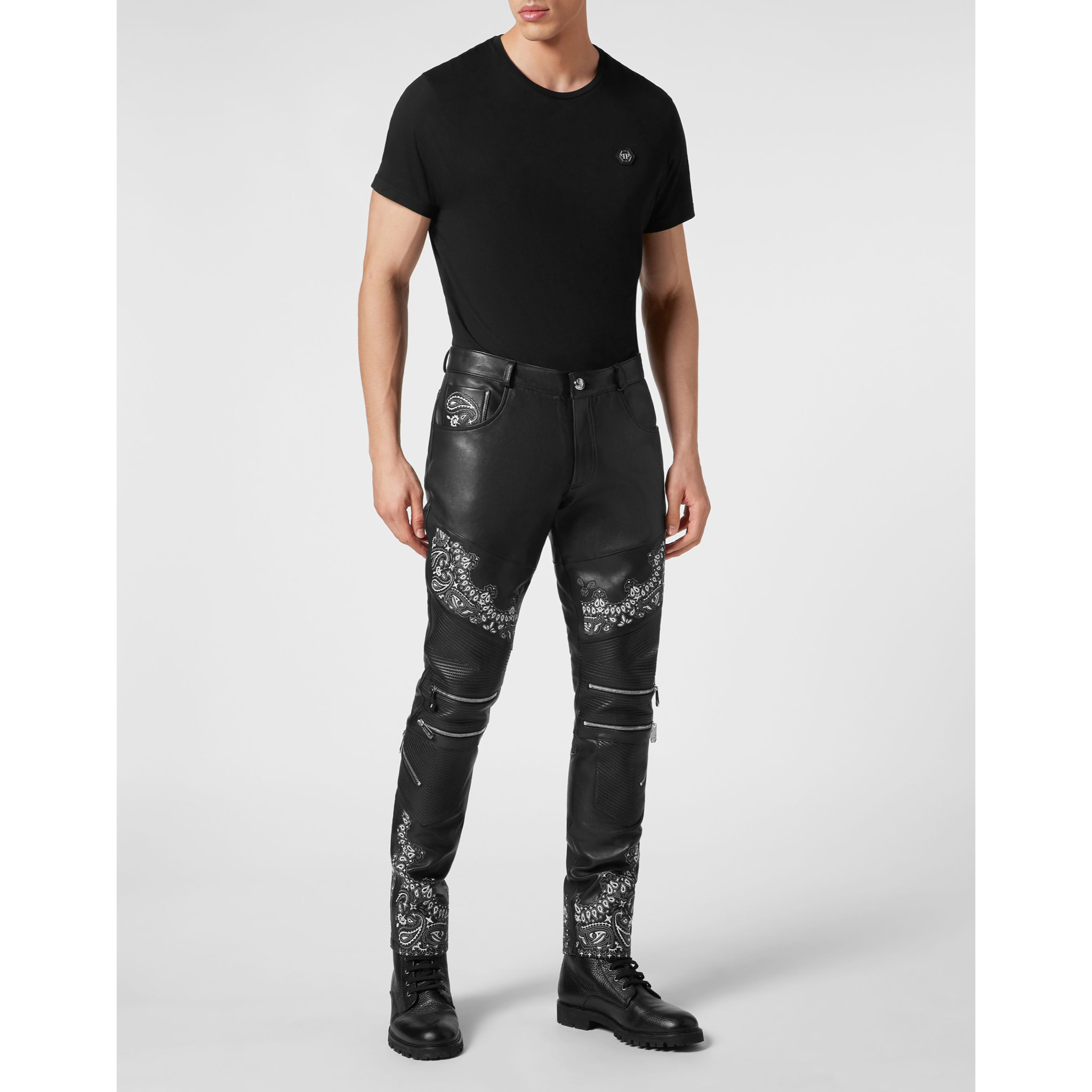 PHILIPP PLEIN Pantalones de cuero PAISLEY