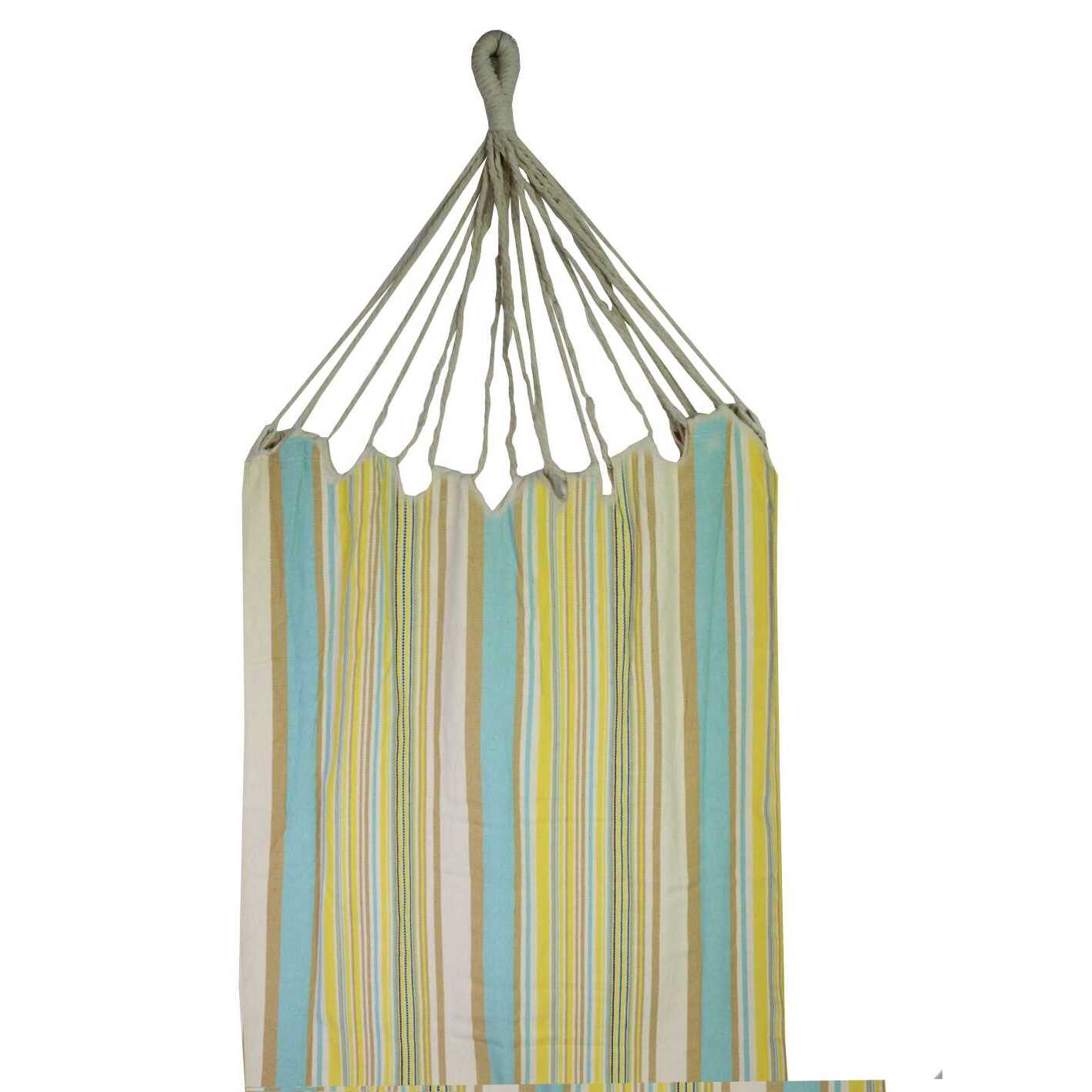 Amaca in tessuto a righe giallo con sacca cm200x100