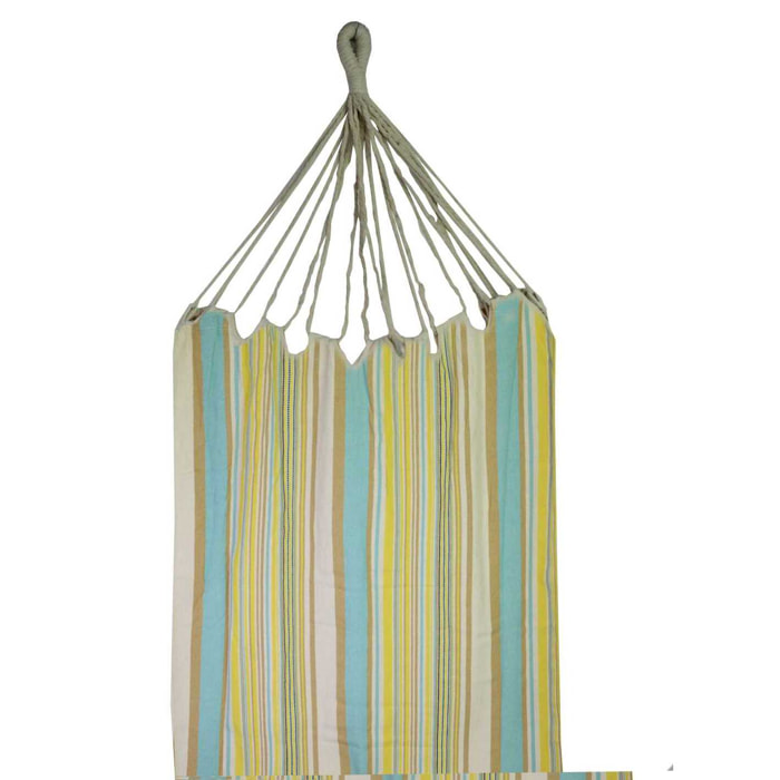 Amaca in tessuto a righe giallo con sacca cm200x100