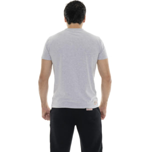 T-shirt in cotone elasticizzato a manica corta con logo grande "Basic"