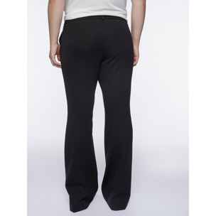 Fiorella Rubino - Pantalones flare de punto milano - Negro