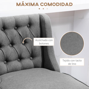 Juego de 2 Taburetes de Bar con Respaldo, Giratorios 180°, Taburetes Altos de Cocina con Reposapiés, Patas de Madera, para Salón, Comedor, Gris