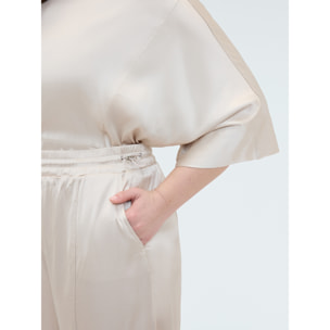 Fiorella Rubino - Pantaloni Balloon in raso stretch - Bianco