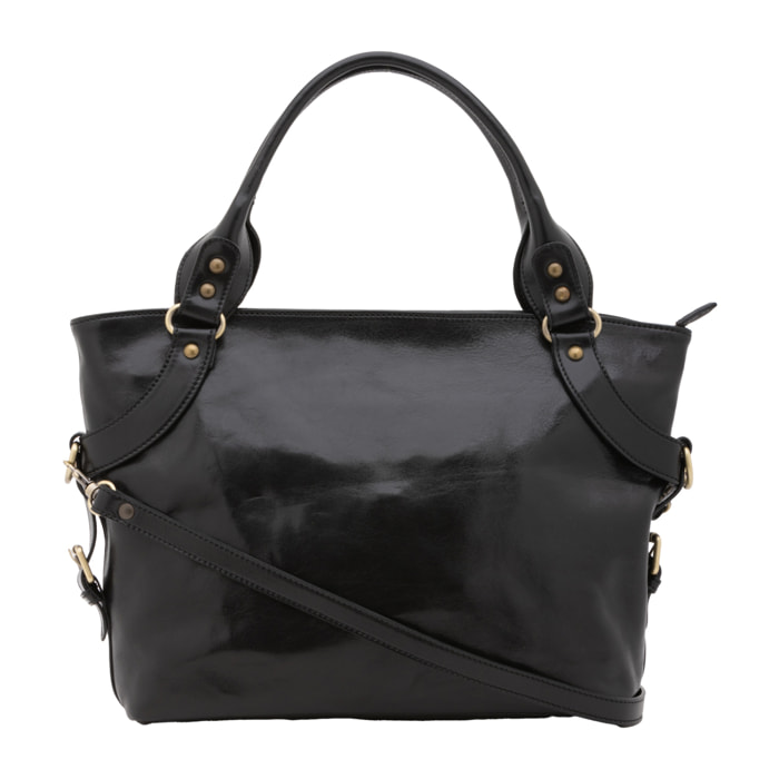 Borsa a mano  da donna In Vera pelle Made in Italy 43x28x12 cm