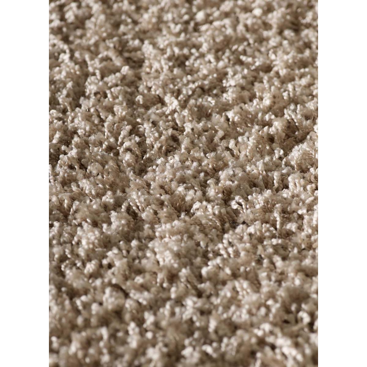 Tapis longs poils shaggy 120x170 rectangle tissé beige motif uni SIMPLE