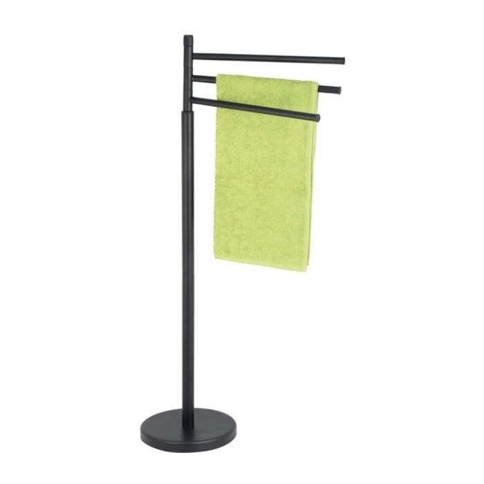 Porte Serviettes 3 branches Acier ELLA Noir mat MSV