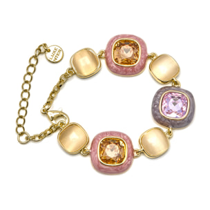 Pulsera de Circonita Multicolor acabada en oro amarillo de 18k