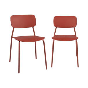 Chaise de jardin empilable acier et plastique (lot de 2) LIVA