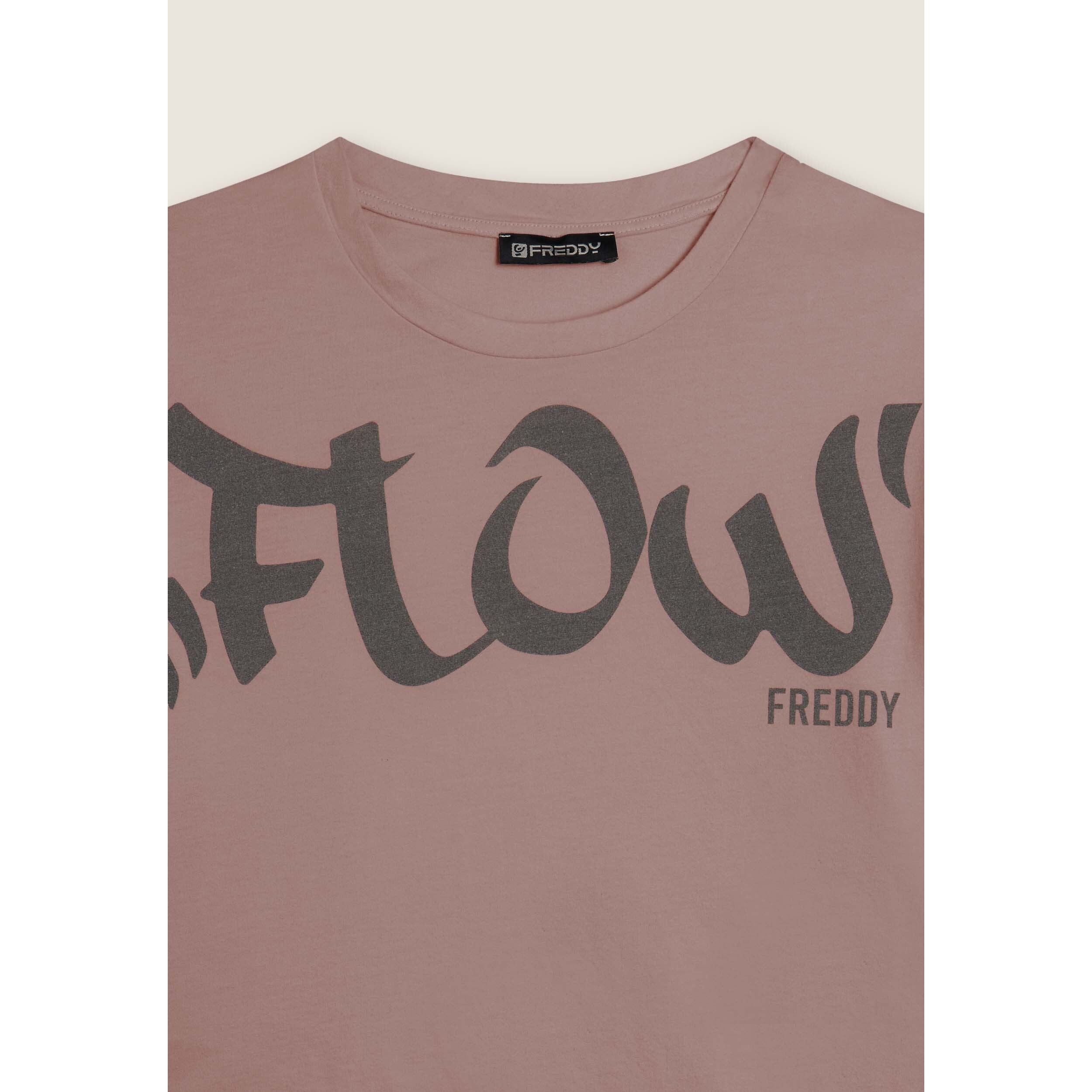 T-shirt cropped con stampa Flow centrale