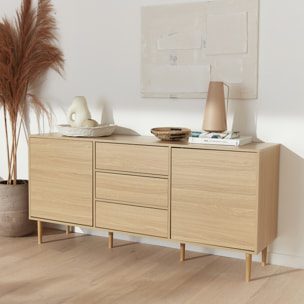 Buffet décor bois 2 portes 160cm MIKA