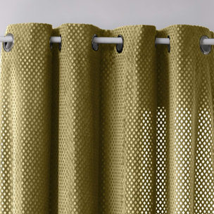 Rideau contemporain aux motifs velours - Jaune Ocre