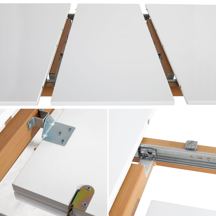 Table extensible HELGA 120 / 160cm blanche