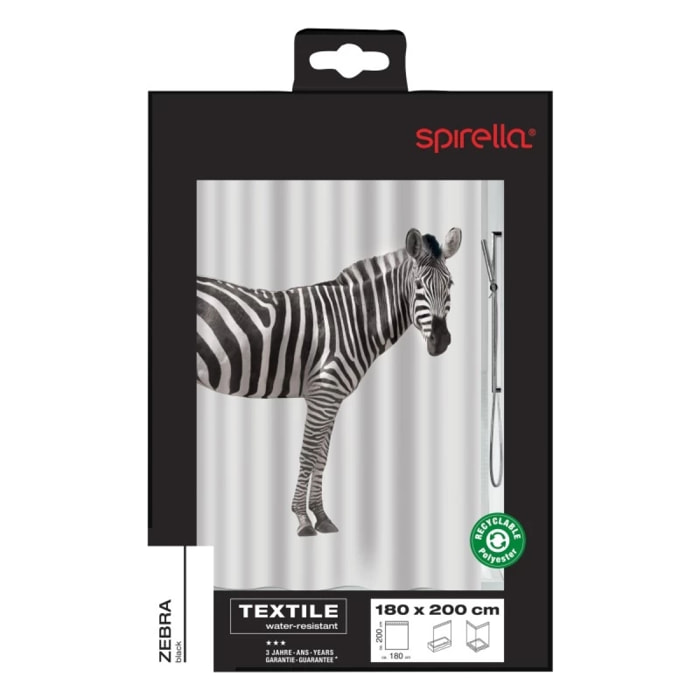 Rideau de douche Polyester ZEBRA 180x200cm Zebra Spirella