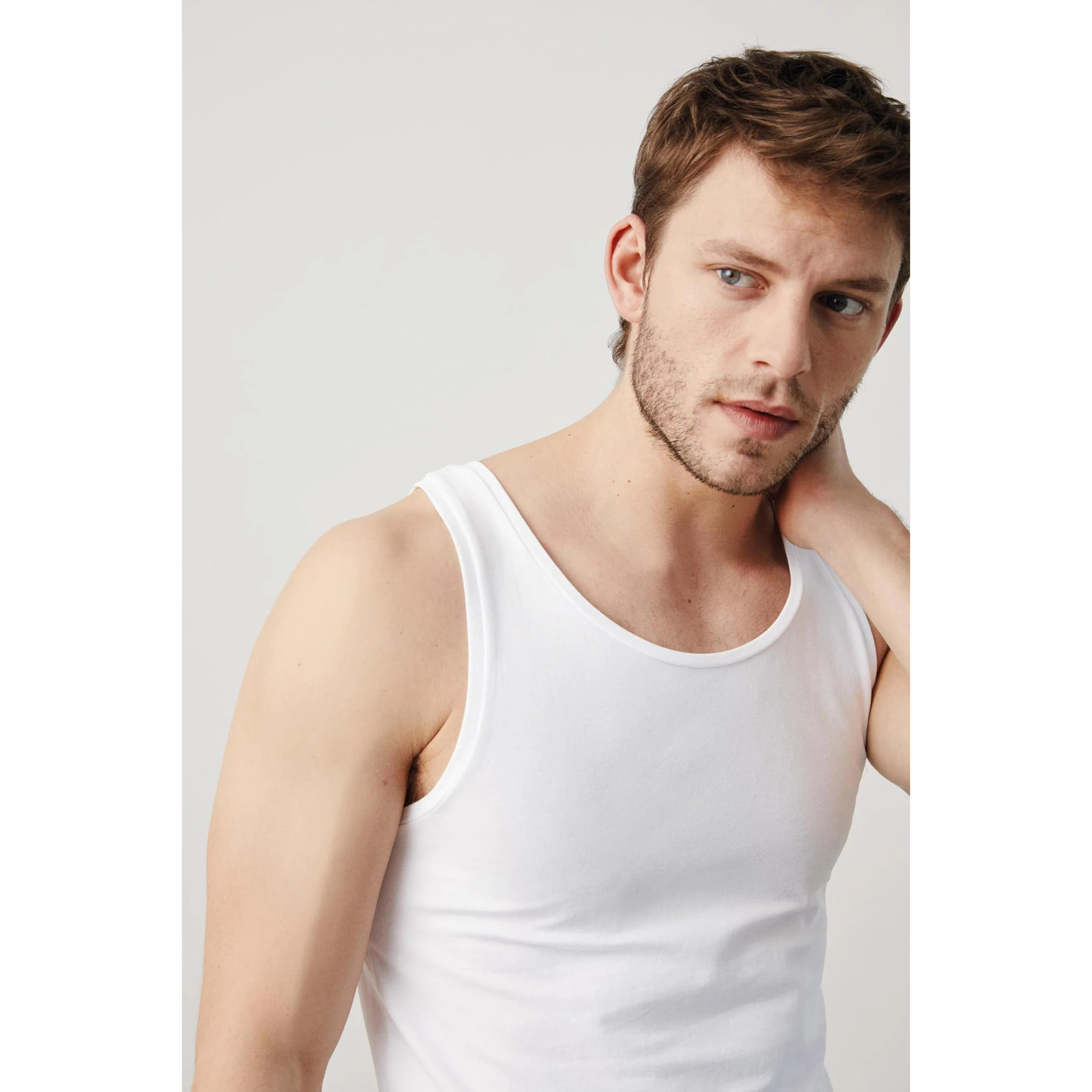 Canotta in cotone bianco