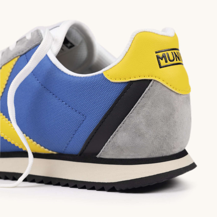 Zapatilla de Inspiración Retro años 70 en Azul y Gris MUNICH RIBER 12