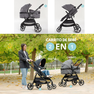 Carrito Bebé 2 en 1, Silla de Paseo | Capazo Acolchado, Modelo Versa