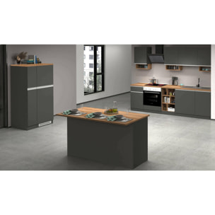 Cucina completa Danderso, Set da cucina modulabile, Cucina componibile con più elementi, 100% Made in Italy, Antracite e Rovere