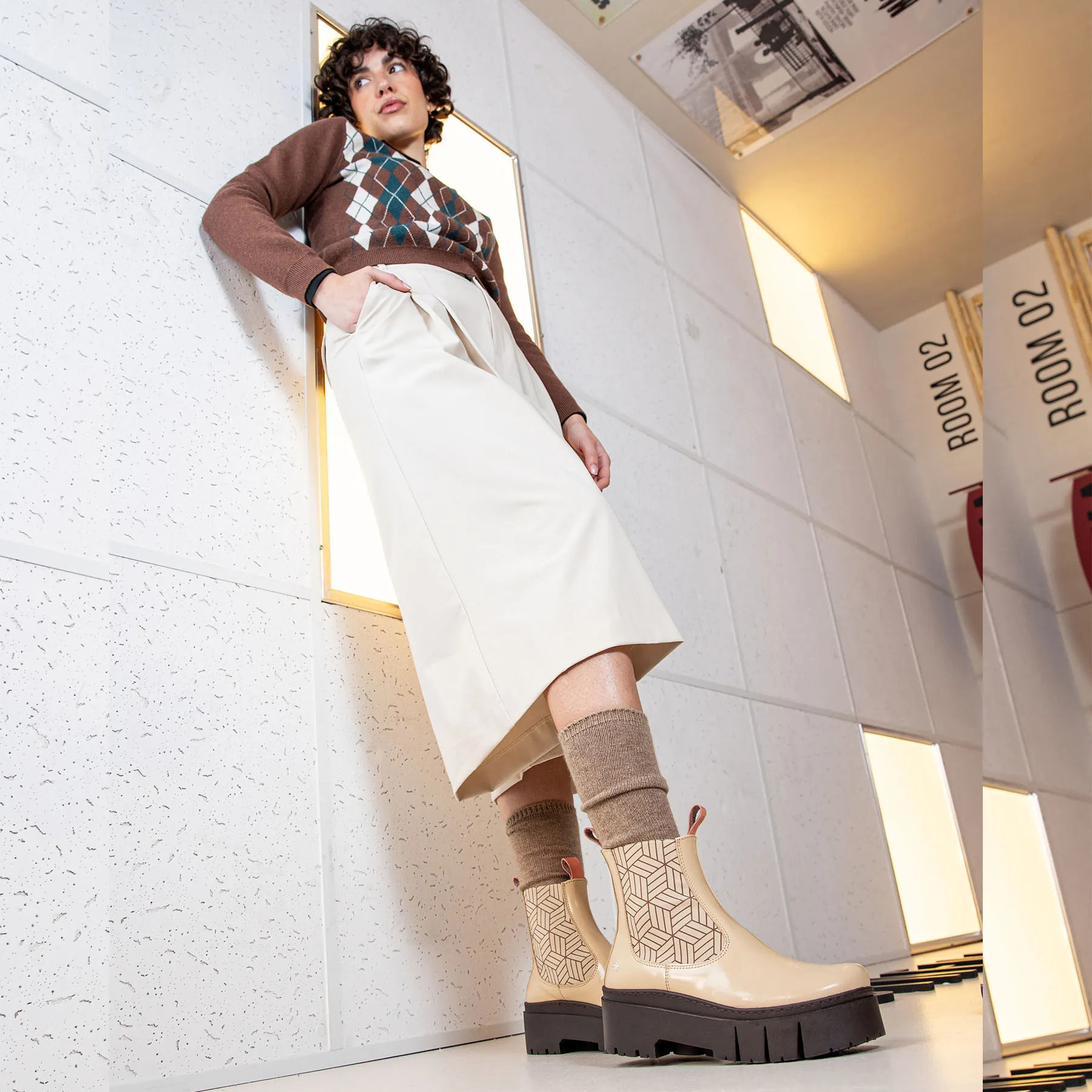 Botines 1766 NAPPA SHINNY NAVY-FLAMINGO / LEEDS color Navy-flamingo