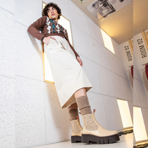 Botines 1766 NAPPA SHINNY NAVY-FLAMINGO / LEEDS color Navy-flamingo