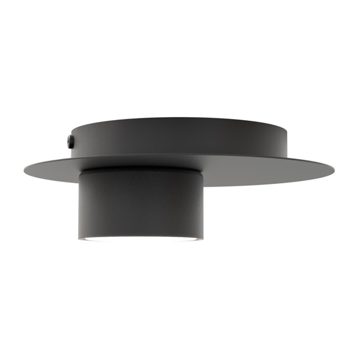 Lampada da soffitto Bolx in acciaio nero opaco