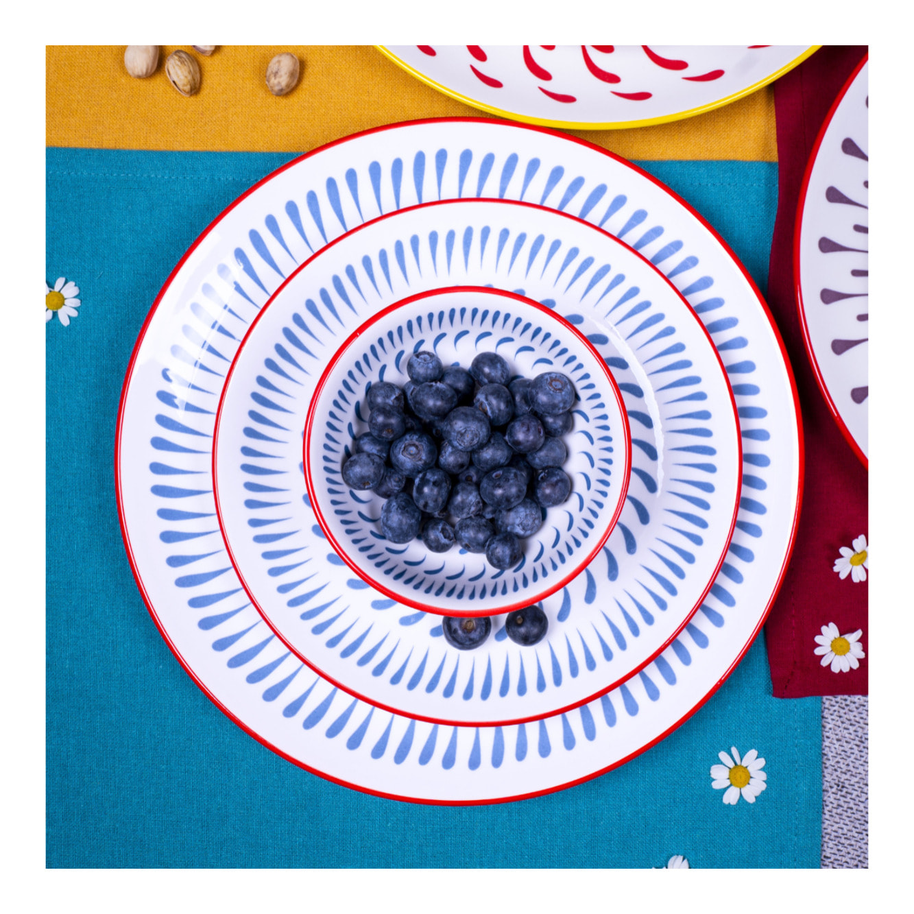 Lot de 6 grandes assiettes, KYOTO